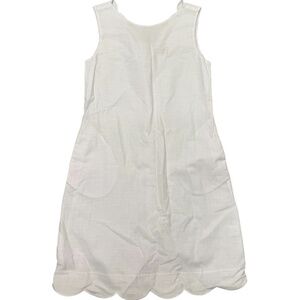 Gabby. White Scallop Sleeveless Dress